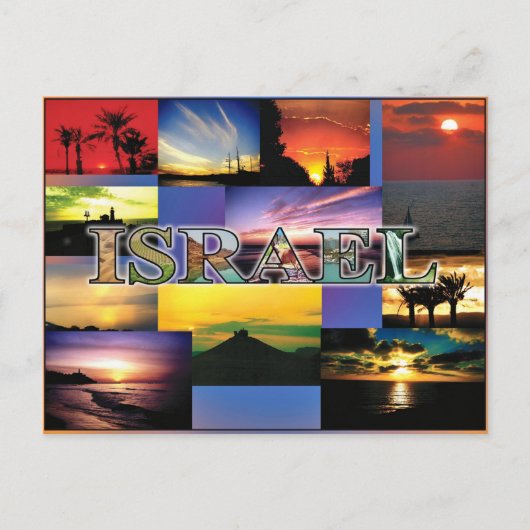 israel zonsondergang briefkaart (Voorkant)