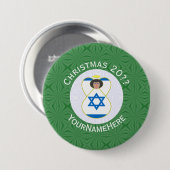 Israeli Engel Kerstmis Vlag Gepersonaliseerd Ronde Button 7,6 Cm (Voorkant /achterkant)