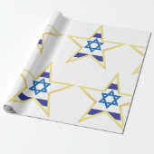 Israeli Flag Star of David Gold Trimmed Cadeaupapier (Uitgerold)