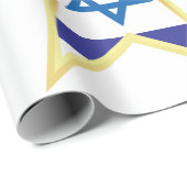 Israeli Flag Star of David Gold Trimmed Cadeaupapier (Rol Hoek)