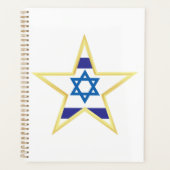 Israeli Flag Star of David Gold Trimmed Planner (Voorkant)
