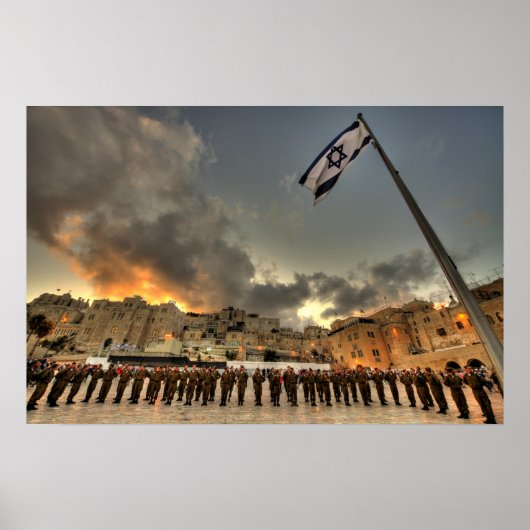 Israeli IDF Soldiers at Western Wall Plaza Poster (Voorkant)