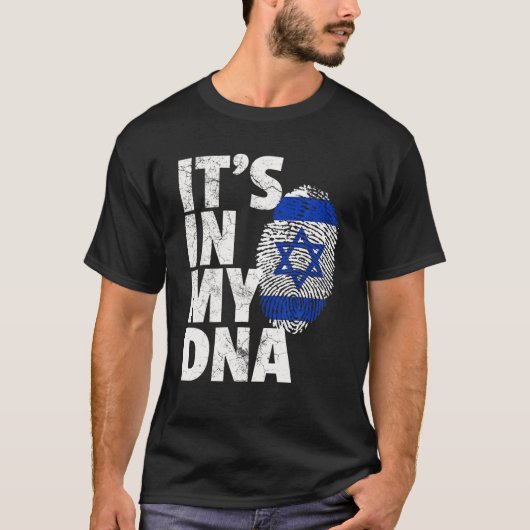 Israeli Israel Flag IT's IN MY DNA Christmas Gift T-shirt (Voorkant)