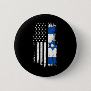 Israëlisch Amerikaanse Vlag - Proud Israël Usa T-s Ronde Button 5,7 Cm