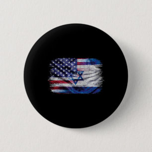 Israëlisch Amerikaanse Vlag Trots Israël Vs Voor V Ronde Button 5,7 Cm