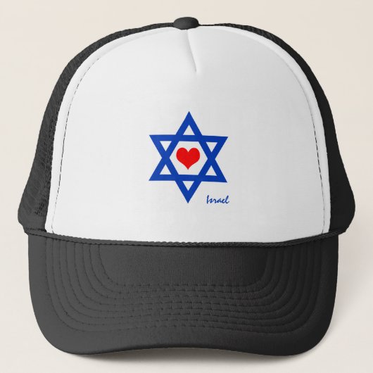 Israëlisch hart- en liefdesschip Vlag reizen/pet s Trucker Pet (Voorkant)