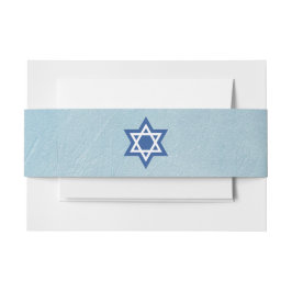 Israëlisch-Joodse ster van David Blauw en Wit Uitnodigingen Wikkel