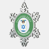 Israëlisch kerstkerken - jaar tin sneeuwvlok ornament (Rechts)