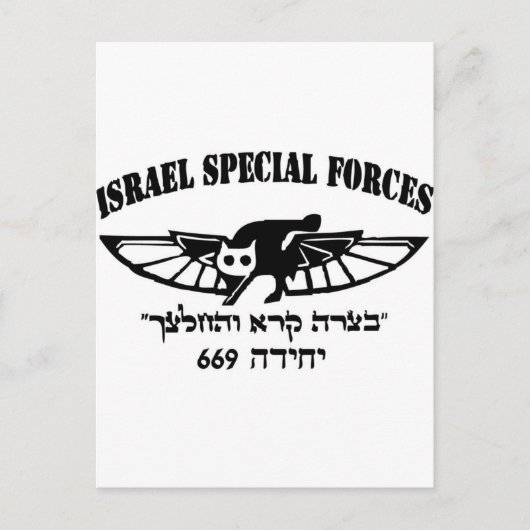 Israëlisch leger IDF 669 resque unit Hebrew Israel Briefkaart (Voorkant)
