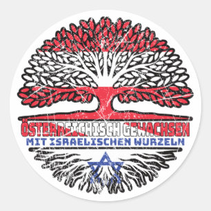 Israelisch Österreichisch Österreich Baum Ronde Sticker