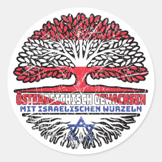 Israelisch Österreichisch Österreich Baum Ronde Sticker (Voorkant)