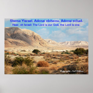 Israëlisch woestijnposter met de Shema Poster