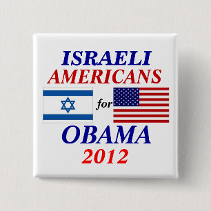Israëlische Amerikanen voor Obama Vierkante Button 5,1 Cm