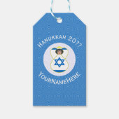 Israëlische engel Chanoeka vlag gepersonaliseerd Cadeaulabel (Voorkant)