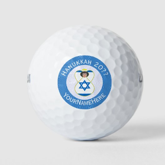 Israëlische engel Chanoeka vlag gepersonaliseerd Golfballen (Voorkant)