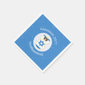 Israëlische engel Chanoeka vlag gepersonaliseerd Servet (Hoek)