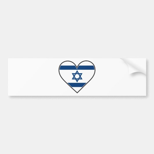 israëlische hartvlag bumpersticker (Voorkant)