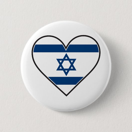 israëlische hartvlag ronde button 5,7 cm (Voorkant)