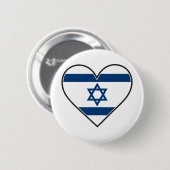 israëlische hartvlag ronde button 5,7 cm (Voorkant /achterkant)
