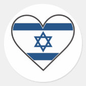 israëlische hartvlag ronde sticker (Voorkant)