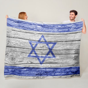 Israëlische houten vlag fleece deken