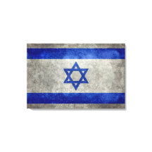 Israëlische nationale vlag op stenen textuur