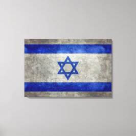 Israëlische nationale vlag op stenen textuur canvas afdruk