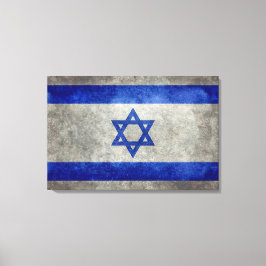 Israëlische nationale vlag op stenen textuur canvas afdruk
