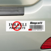 ISRAËLISCHE PRODUCTEN BOYCOTTEN BUMPERSTICKER (Op auto)