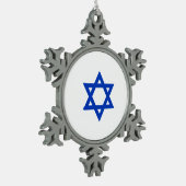 Israëlische ster van David Tin Sneeuwvlok Ornament (Links)