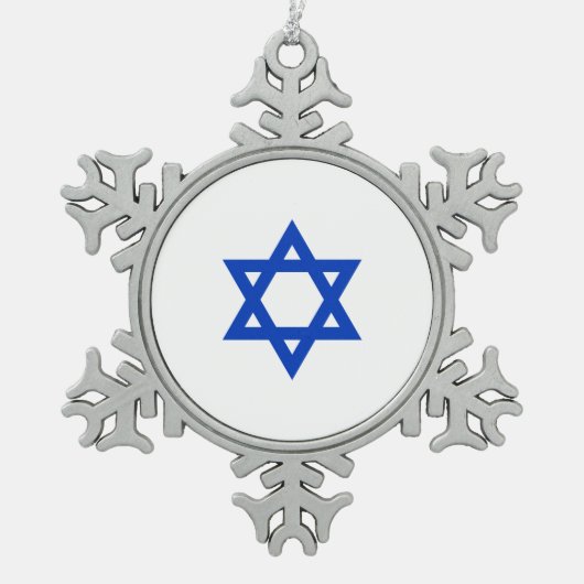 Israëlische ster van David Tin Sneeuwvlok Ornament (Voorkant)