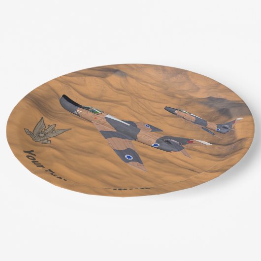 Israëlische superbendes over de woestijn papieren bordje (Gekanteld)