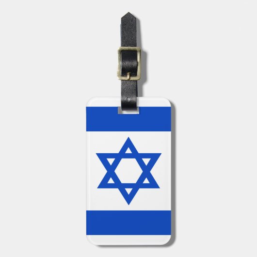 Israëlische vlag blauwe ster van David Bagagelabel (Voorkant verticaal)