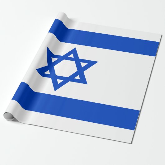 Israëlische vlag blauwe ster van David Cadeaupapier (Uitgerold)