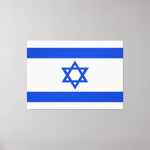Israëlische vlag blauwe ster van David Canvas Afdruk