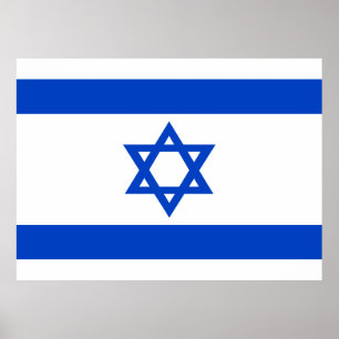 Israëlische vlag blauwe ster van David Poster
