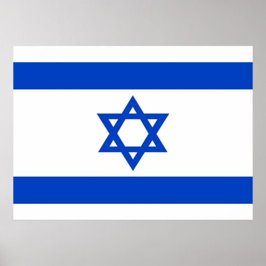 Israëlische vlag blauwe ster van David Poster (Voorkant)