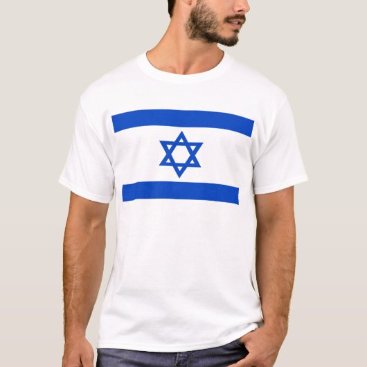 Israëlische vlag blauwe ster van David T-shirt (Voorkant)