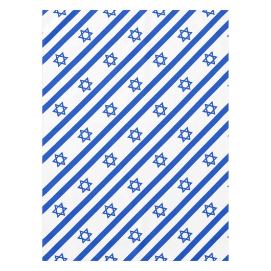 Israëlische vlag blauwe ster van David Tafelkleed (Voorkant)