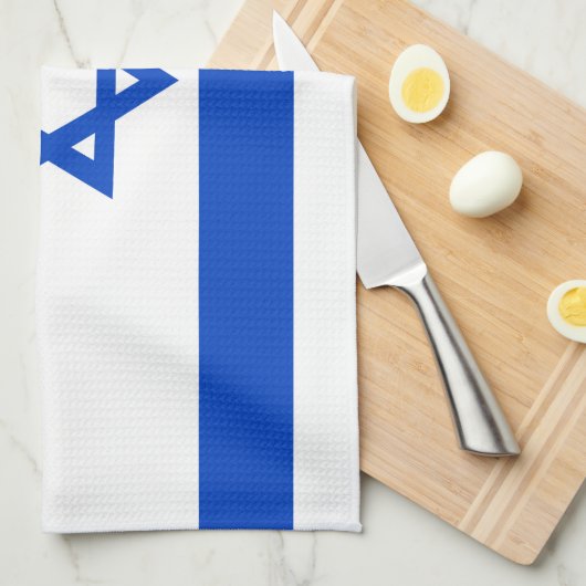 Israëlische vlag blauwe ster van David Theedoek (Quarter Fold)