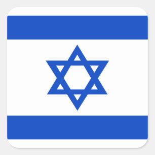 Israëlische vlag blauwe ster van David Vierkante Sticker
