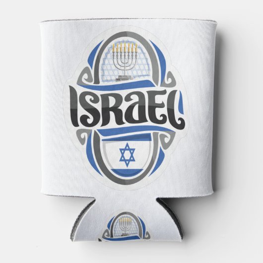Israëlische vlag blikjeskoeler (Voorkant)