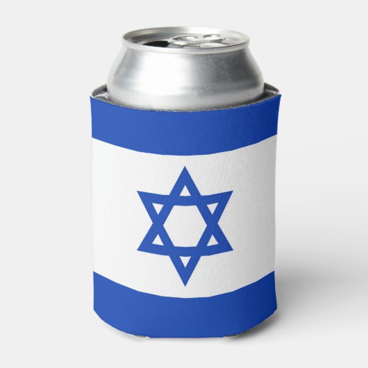 Israëlische vlag blikjeskoeler (Blikje Voorkant)