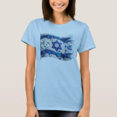 Israëlische vlag bloeit op in bloemen t-shirt (Voorkant)