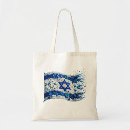 Israëlische vlag bloeit op in bloemen tote bag