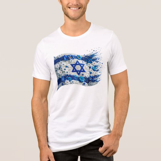 Israëlische vlag bloeit op in bloemen Tri-Blend shirt (Voorkant)