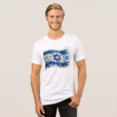 Israëlische vlag bloeit op in bloemen Tri-Blend shirt (Voorkant volledig)