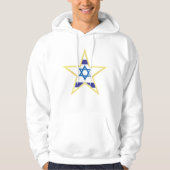 Israëlische vlag davidster met gouden randafwerkin hoodie (Voorkant)