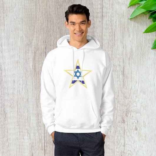 Israëlische vlag davidster met gouden randafwerkin hoodie