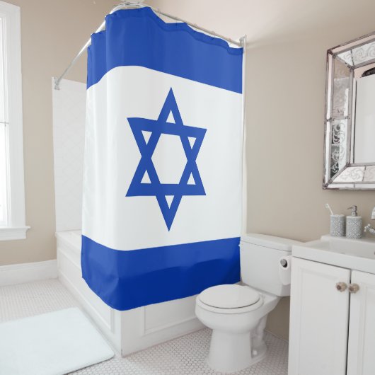 Israëlische vlag douchegordijn (In situ)